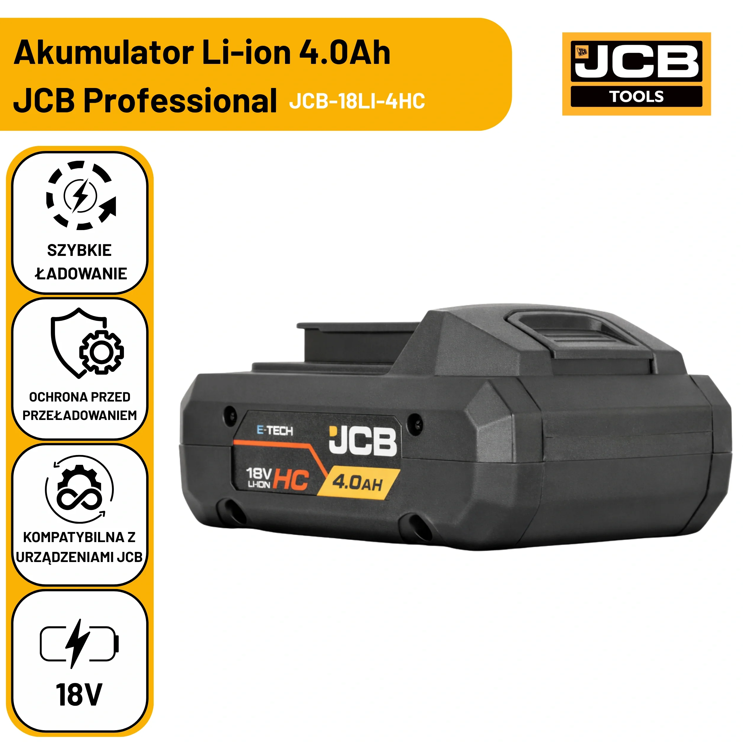 JCB Professional 18V Akumulator Li-ion 4.0Ah
