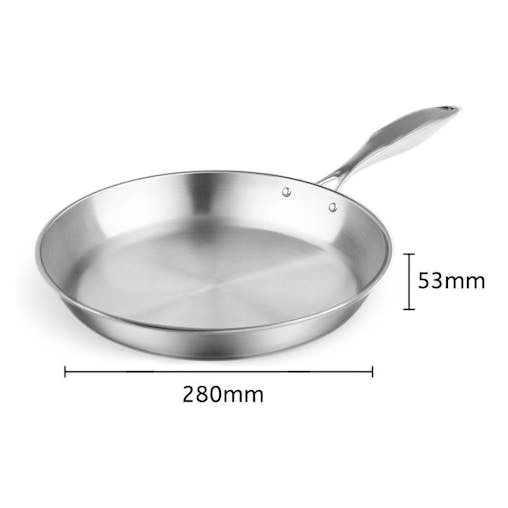 SOGA Dual Burners Cooktop Stove 28cmStainless Steel Induction Casserole and 28cm Fry Pan