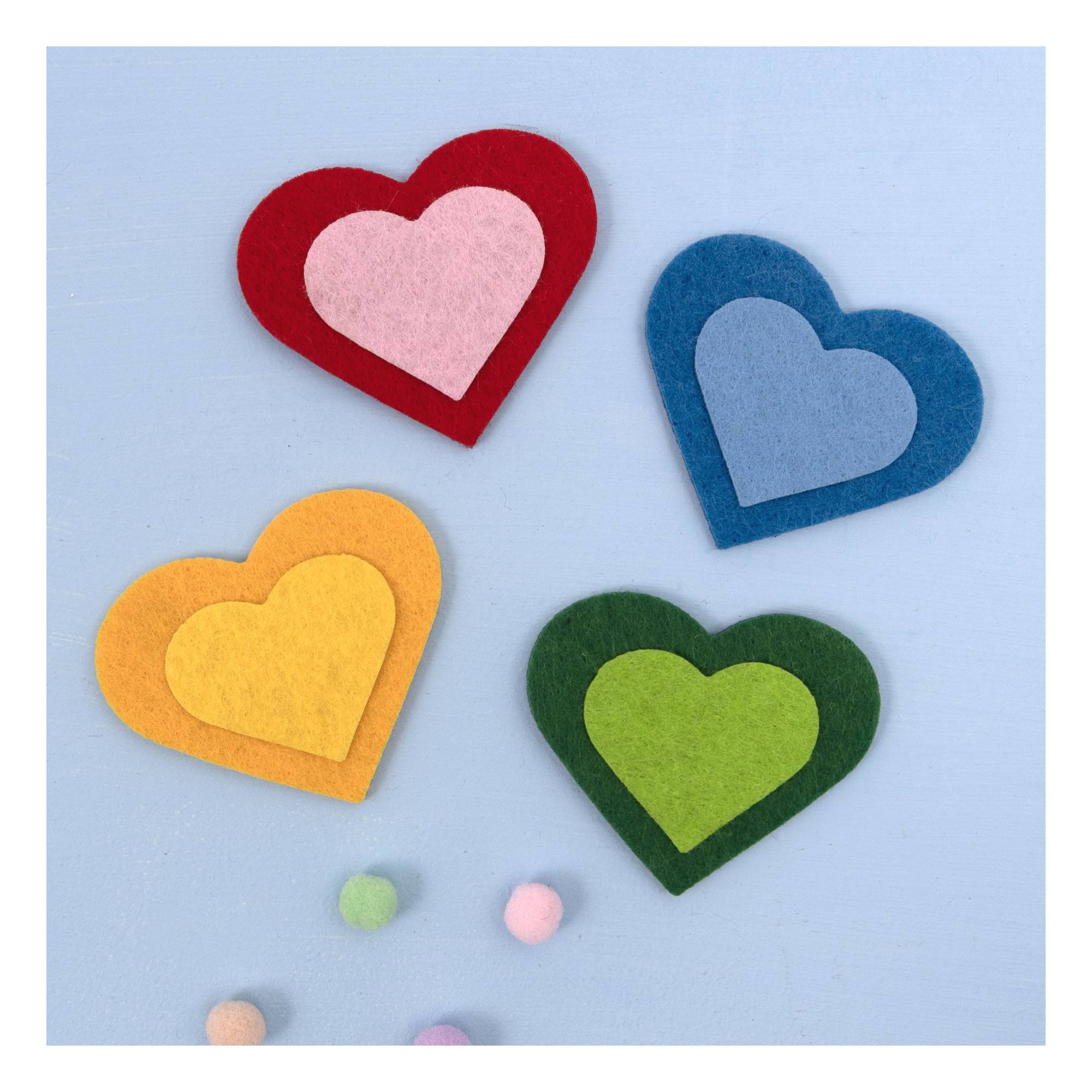 Felt Hearts 4 Pack