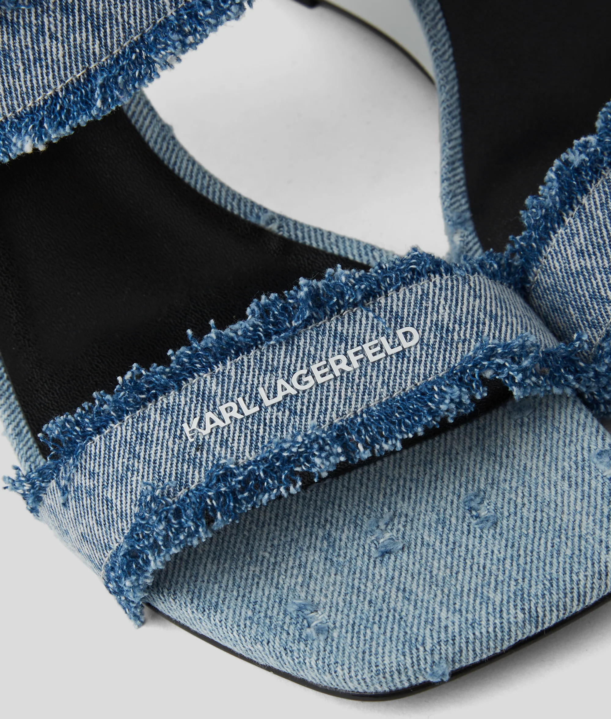Sandales à talons en denim à double bride waverly