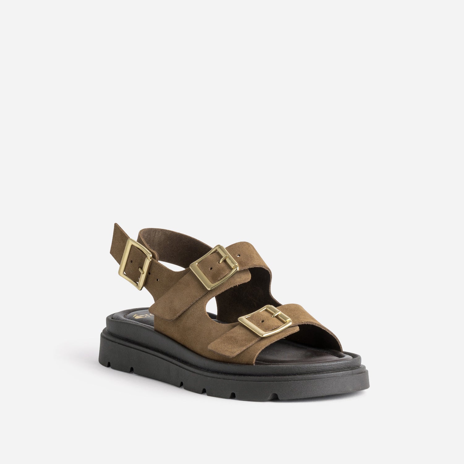 Sandale anatomique taupe cuir velours