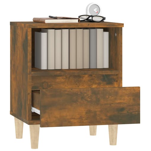 NNEVL Bedside Cabinets 2 pcs Smoked Oak 40x35x50 cm