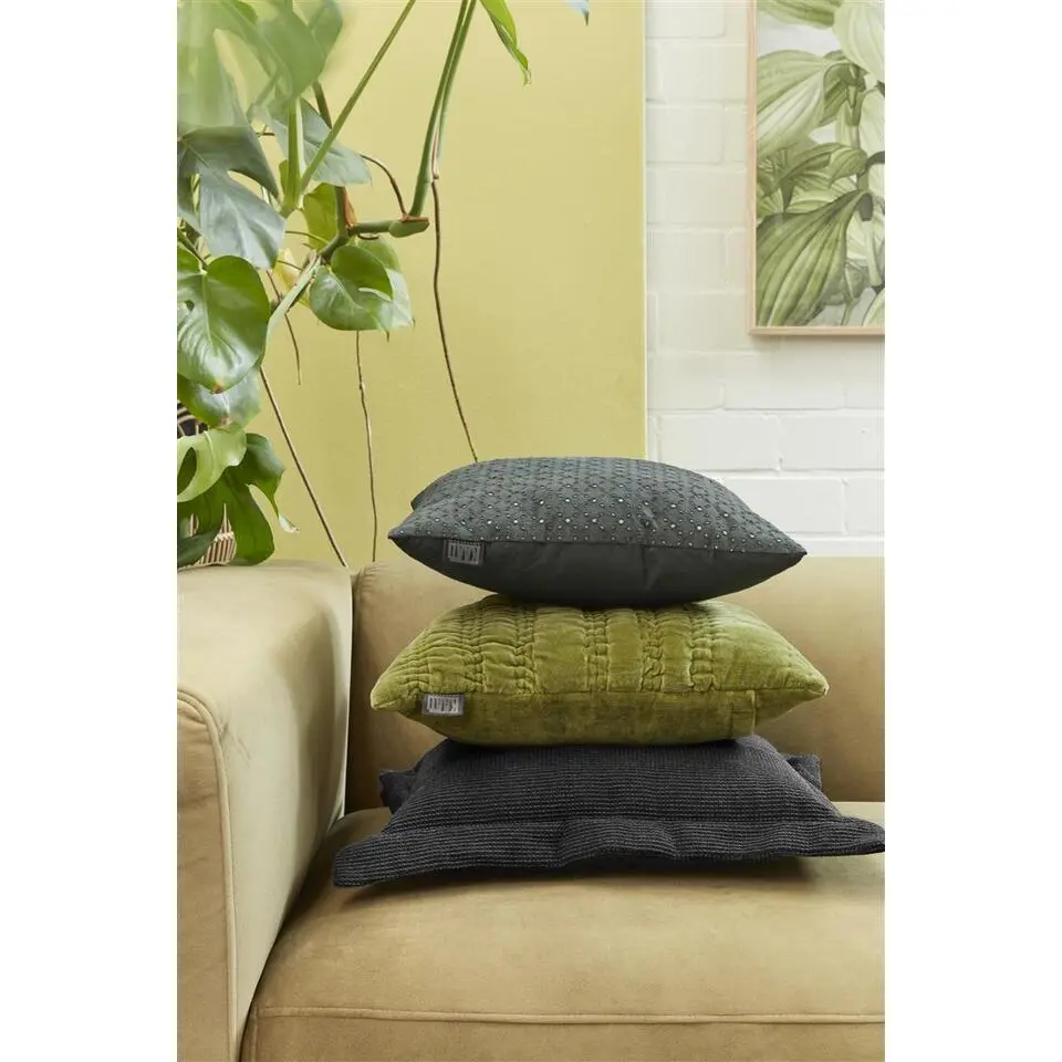 KAAT Amsterdam Quilta Sierkussen - 43x43 cm - Olijfgroen