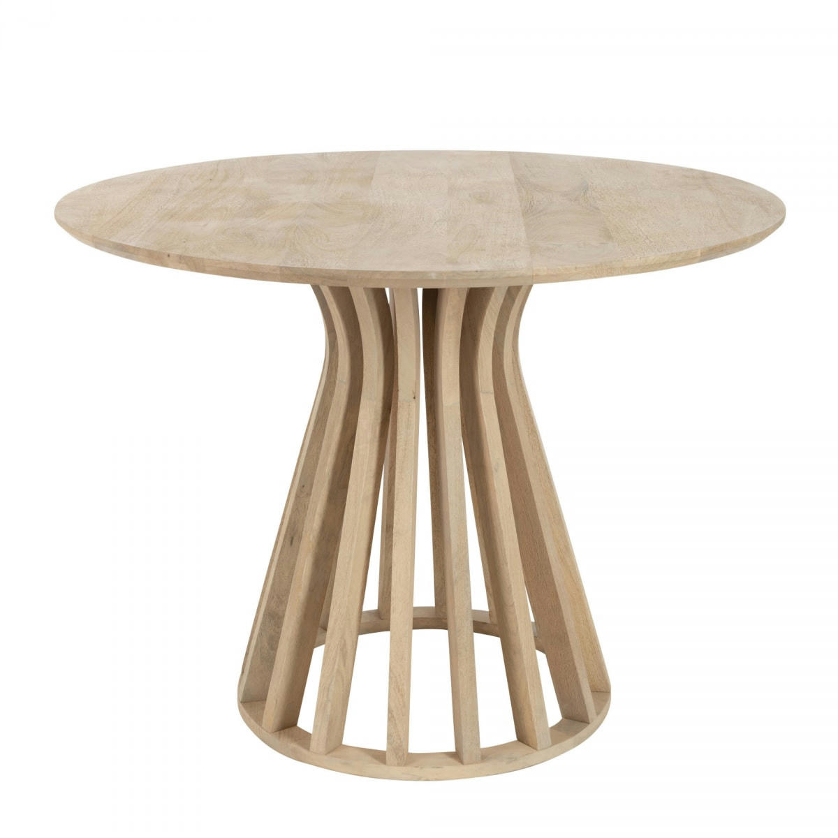 ELI - Table à manger ronde 110cm en bois clair