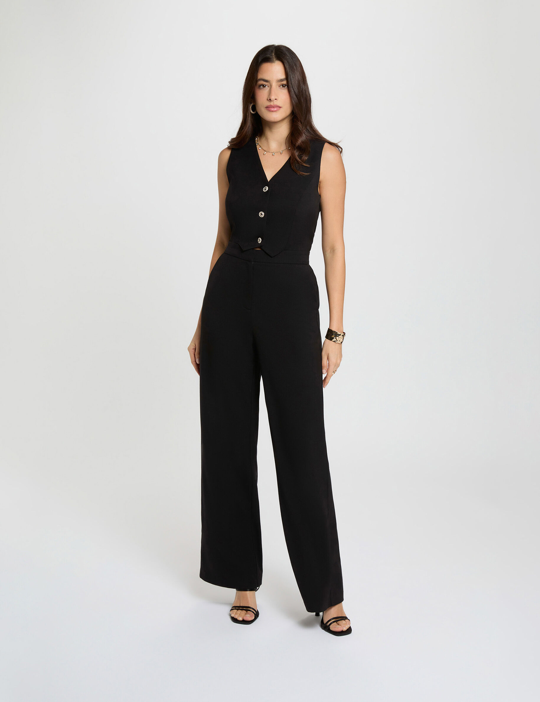 Jumpsuit With V-Neck Black Women