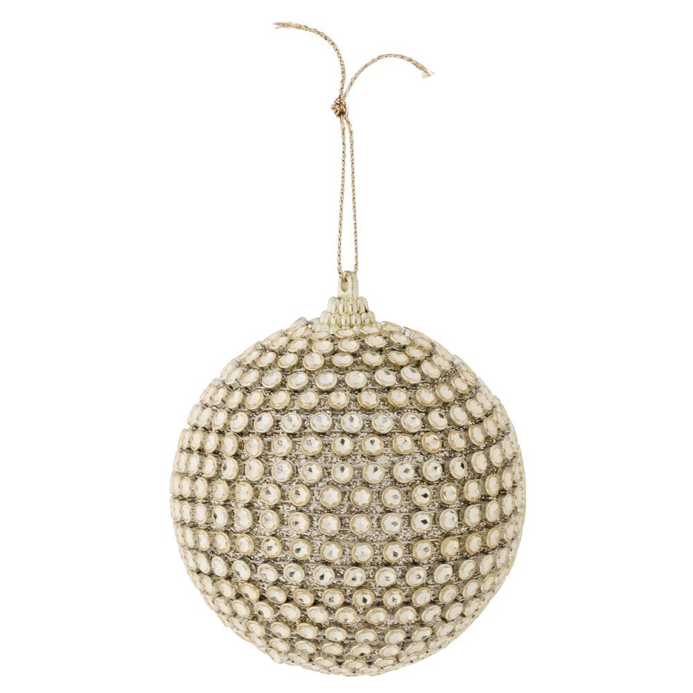 Boule de No&euml;l perles brillantes dorées Ø8cm