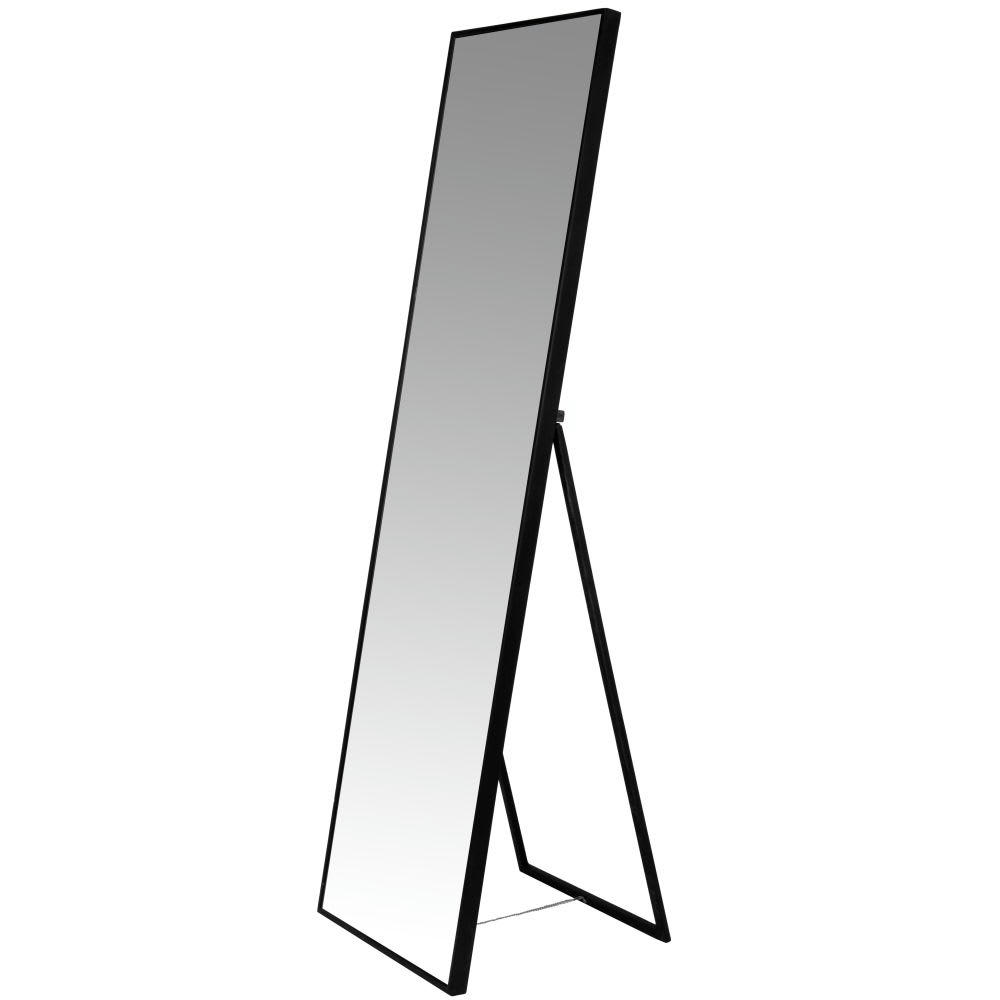 HUGO - Grand miroir rectangulaire sur pied noir 50x170
