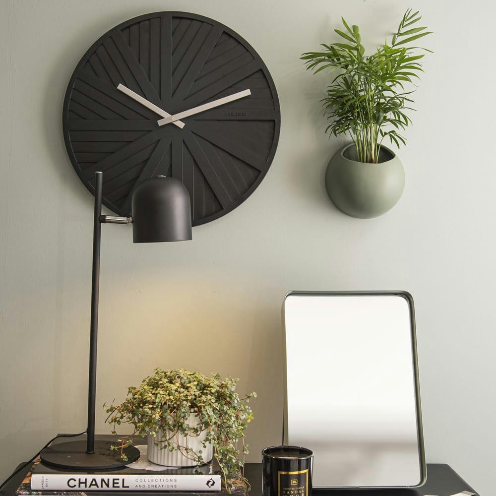 WALL CLOCK - Horloge murale en ABS noire D40