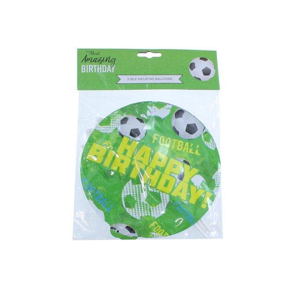 Amazing Birthday Self Inflating Balloons Football 3 Pk