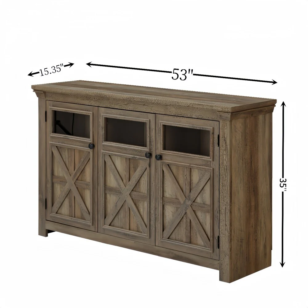 3 Doors Cabinet Large Buffet Sideboard Cabinet, Bar Wine Cabinet