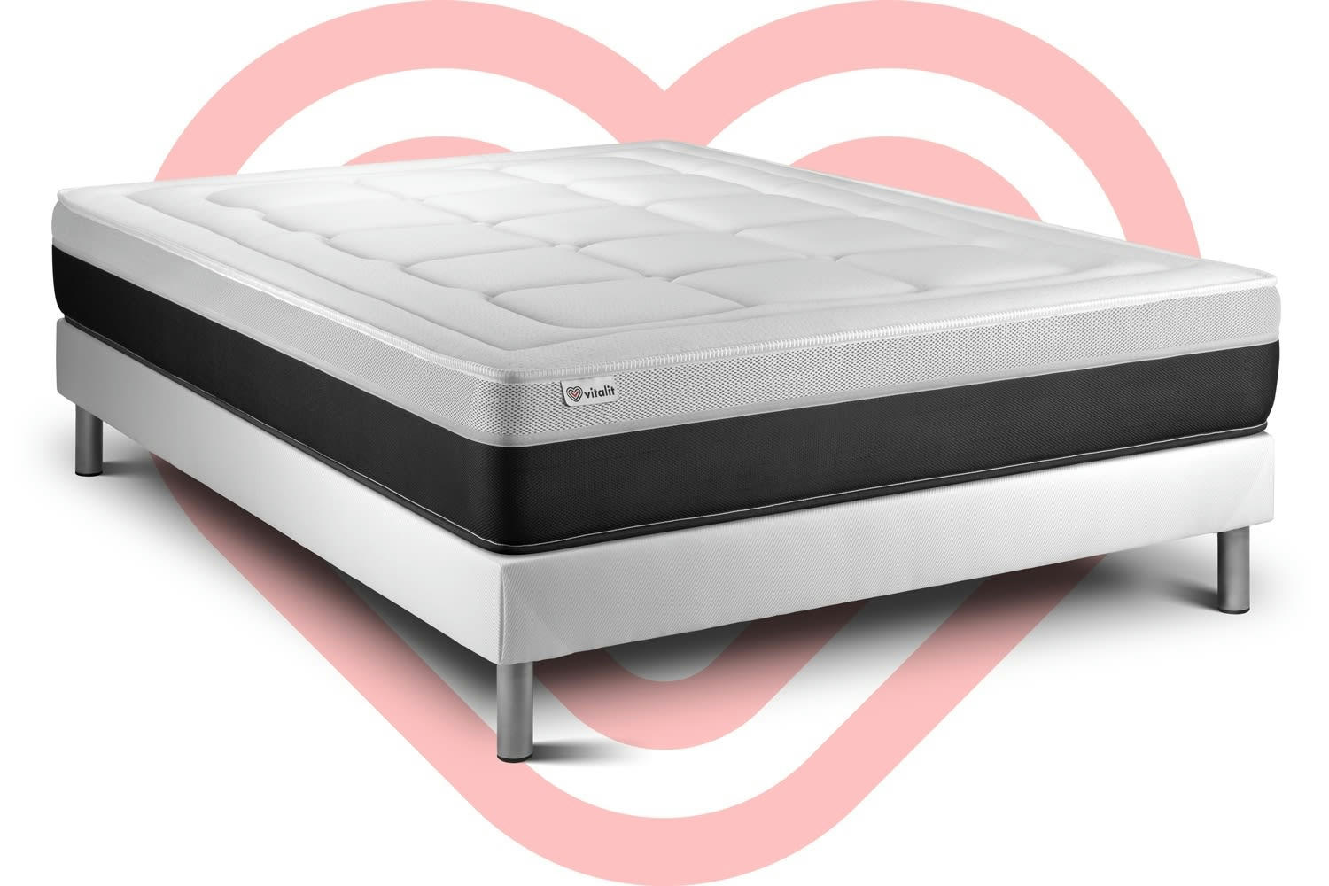 VITAL FORM - Ensemble Ressorts  et Mémoire de forme 140x190cm kit Blanc