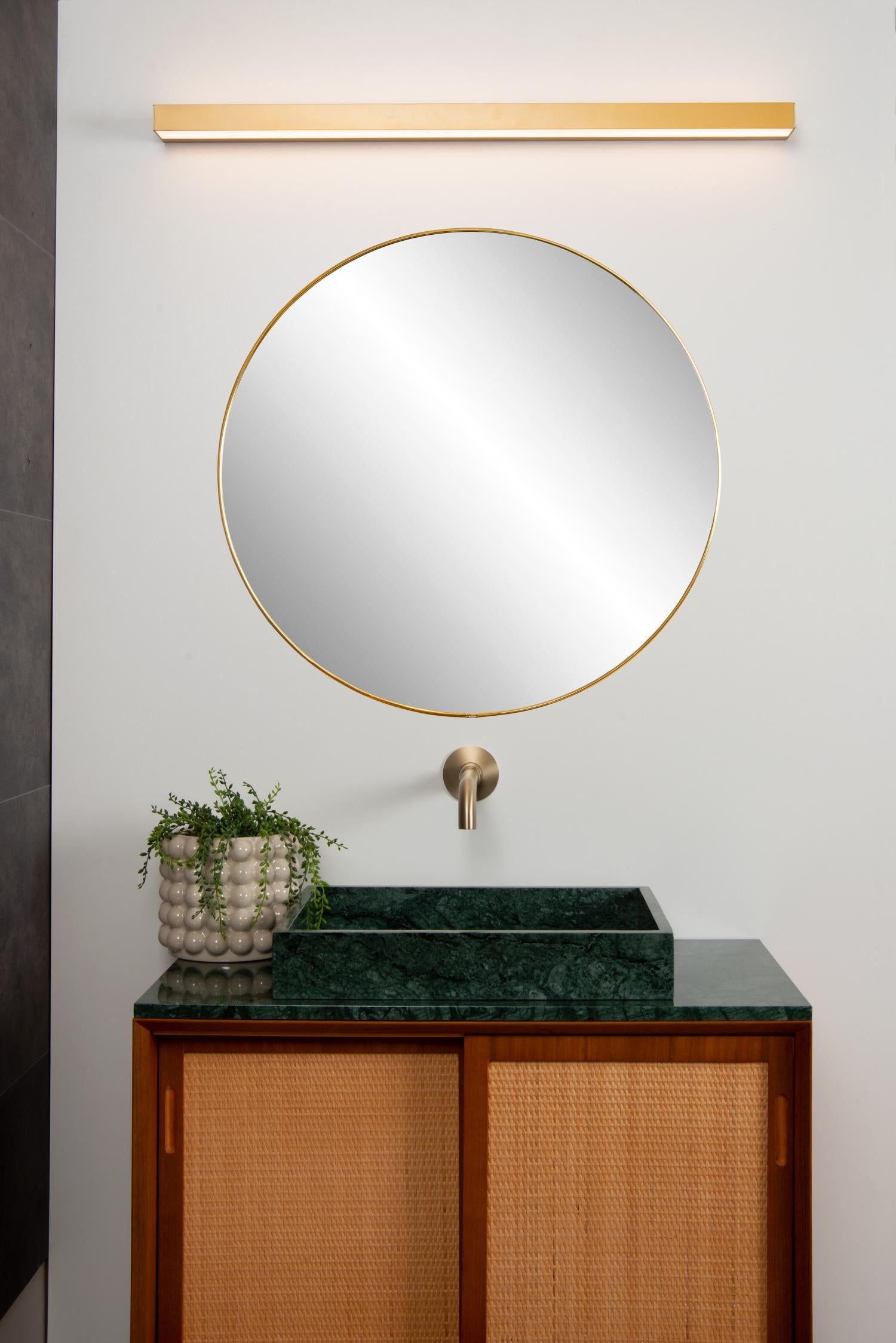 Lucide wandlamp badkamer ALEXA - 1xGeïntegreerde LED - Mat Goud / Messing