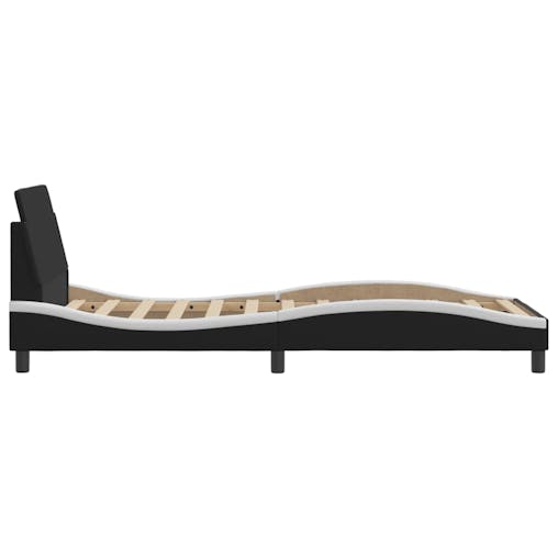 NNEVL Bed Frame with Headboard Black and White 90x190 cm Faux Leather