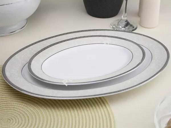 Serwis obiadowy na 6 osób (25 el.) Bogucice - Agawa Platin 678