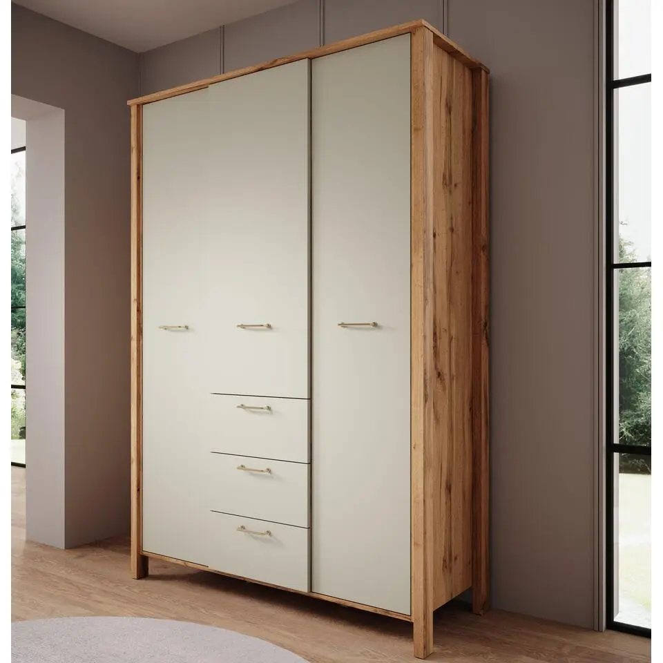 Meubella - Kledingkast Isaac - Beige - 138 cm