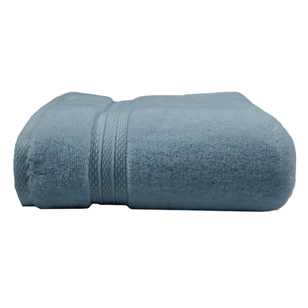 - Drap de douche  pur coton bleu 70x140