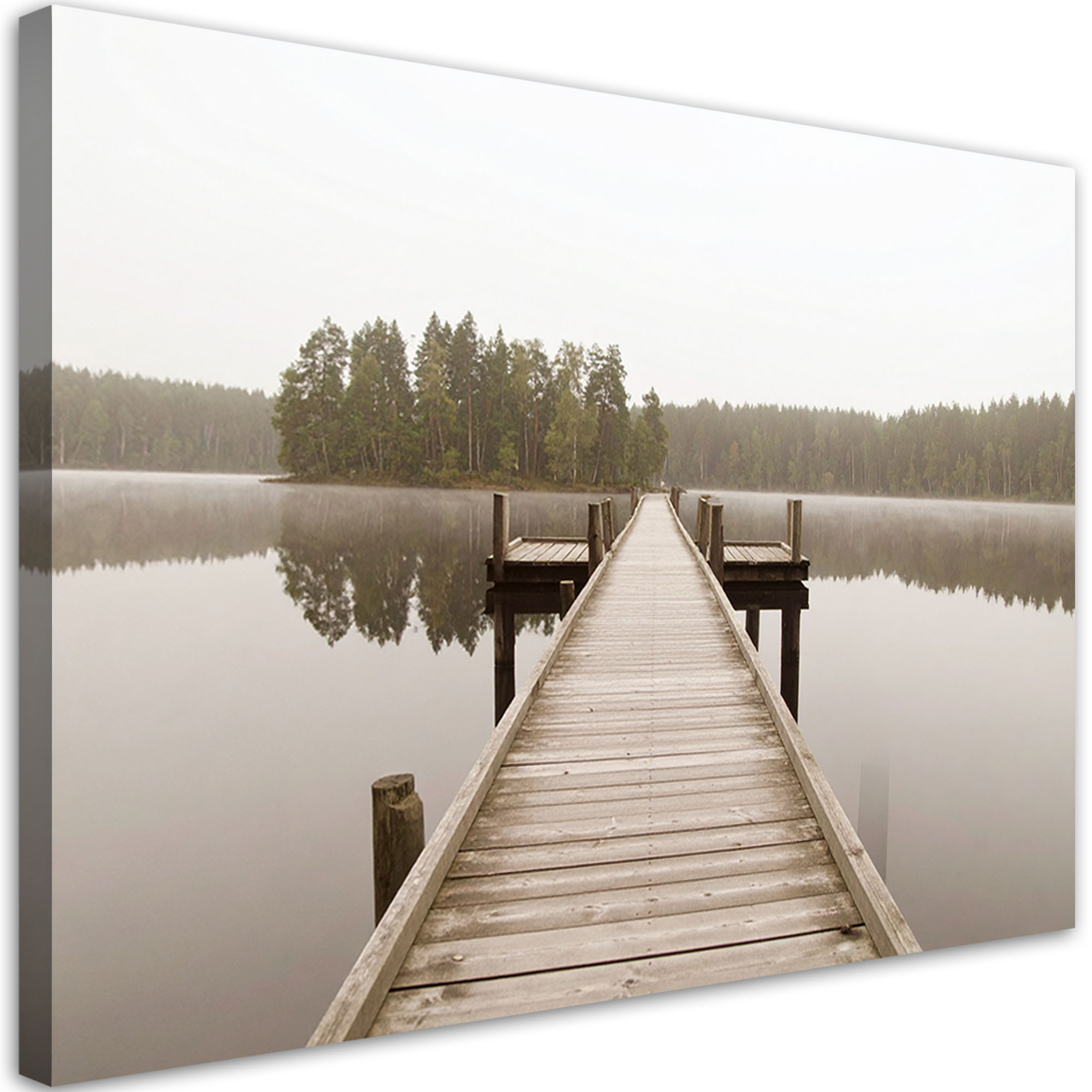 Obraz do salonu kuchni biura, Pomost jezioro pejzaż natura 30x20