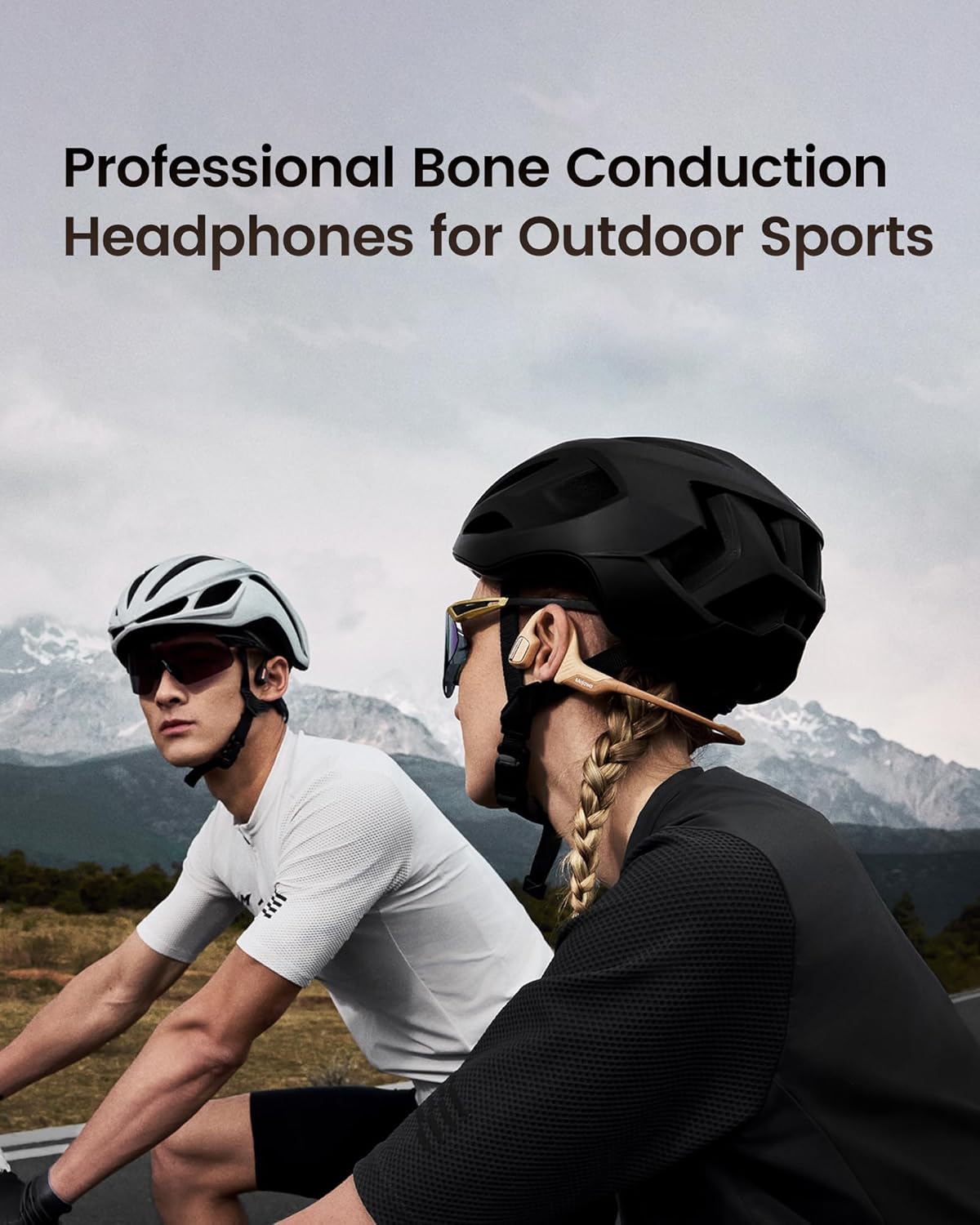 mojawa Purra Run Bone Conduction Sport Headphones  Open-Ear Bluetooth Headphones with Mic  IP67 Waterproof  Deep Bass  Voice Control  Secure Fit for Running  Cycling  and Workouts (Black)