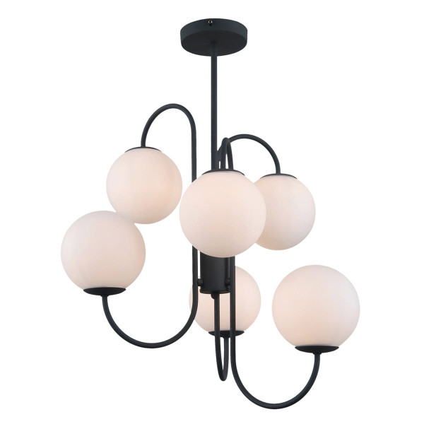 Lampa wisząca czarno-biała Gela 6xG9x5W wym: 79x56x56 cm Italux