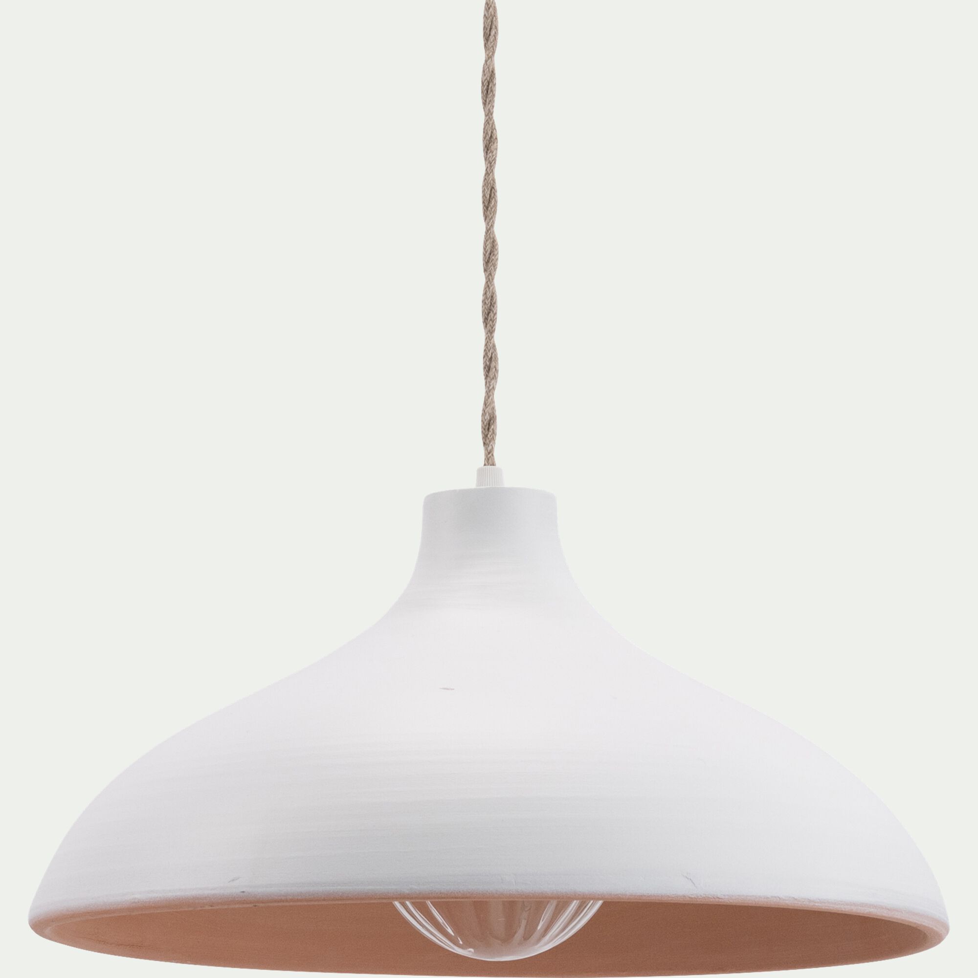 NEFTA - Suspension électrifiée en terre cuite D35cm - blanc