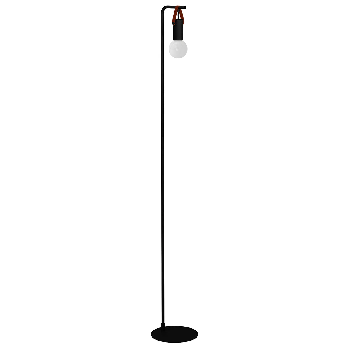 EGLO staande lamp Apricale - e27 - leer - zwart/bruin