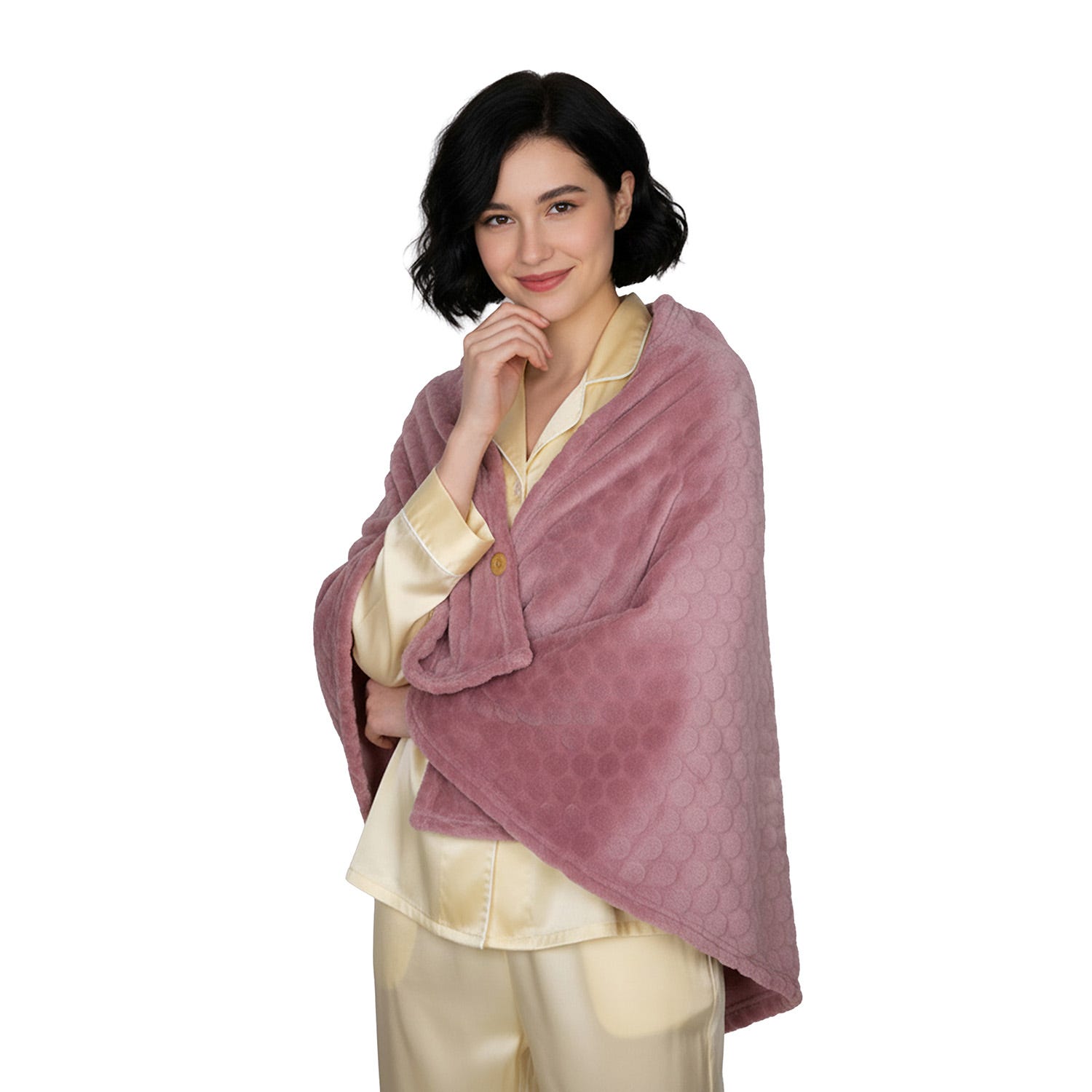 Scialle 70x160 cm malva motivo 3D Flannel