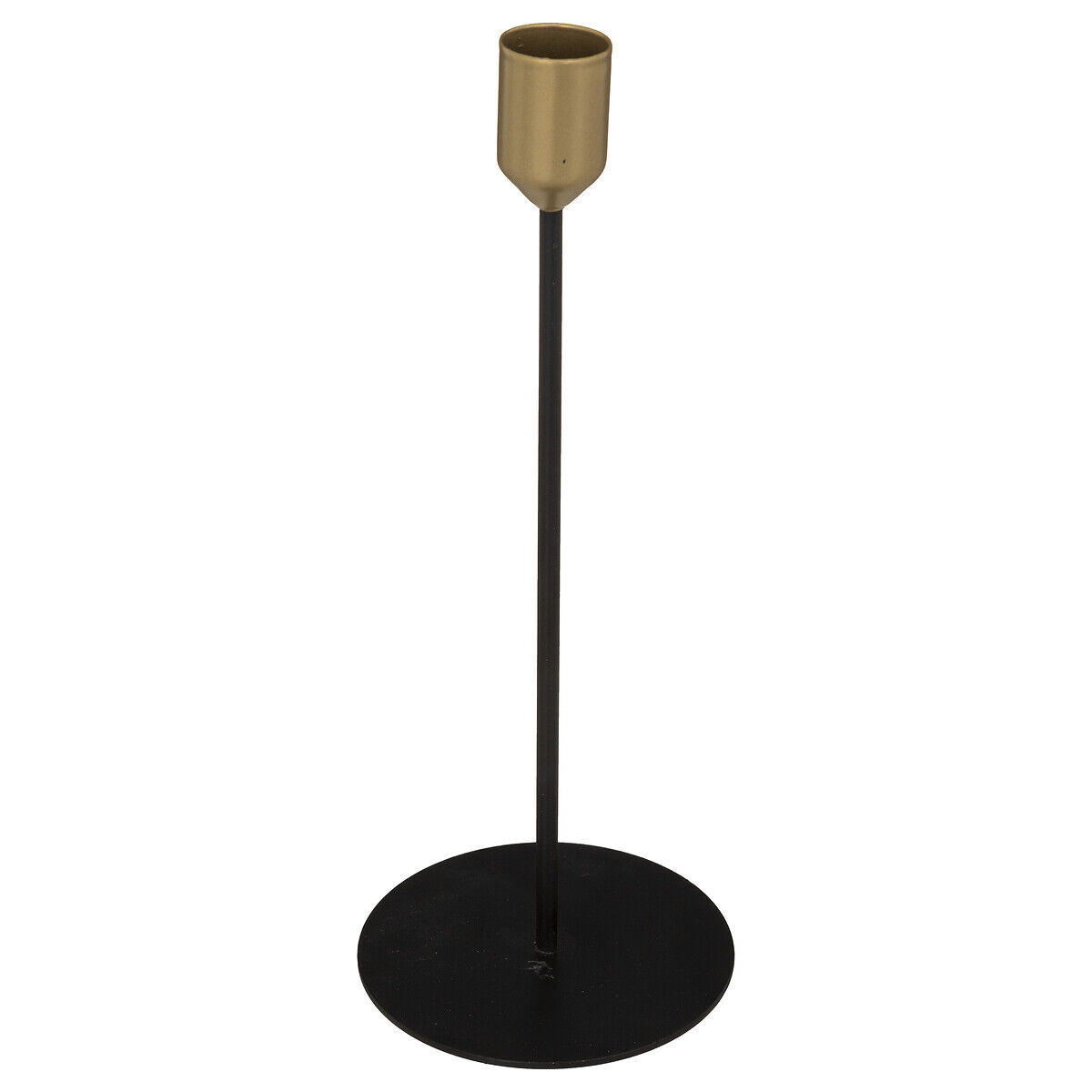 Castiçal em metal preto e dourado MAX