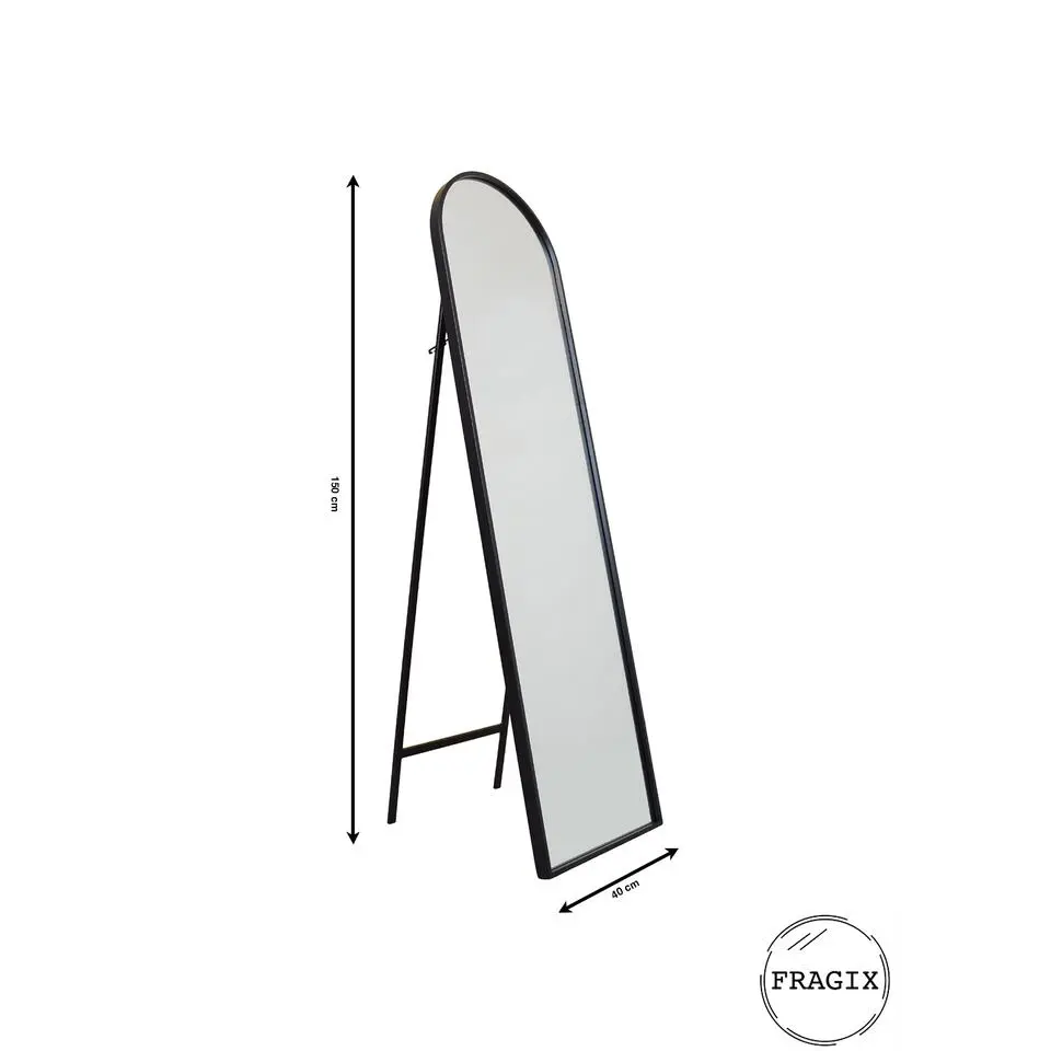 Fragix Ark passpiegel - Zwart metaal - 150x40