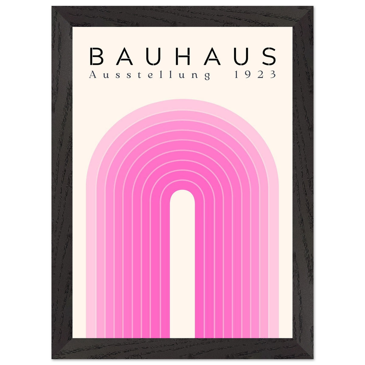 Artfulprints Poster met Lijst Bauhaus - Pink rainbow  - A4 21x29.7 cm - Roze