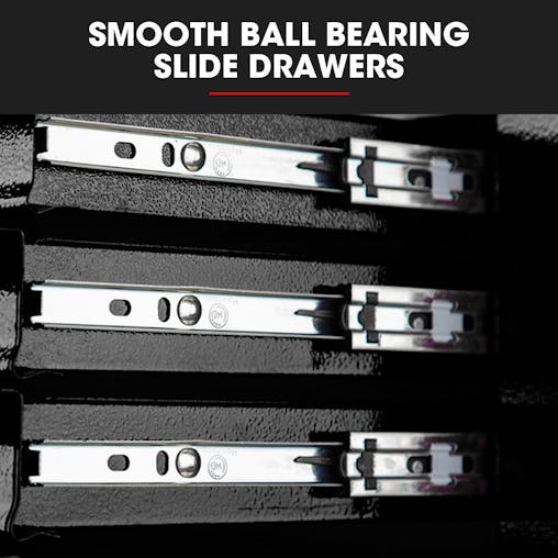 NNEMB 8 Drawer Tool Box Chest Cabinet Storage, with 2-Door Toolbox Garage Organiser Set, Black