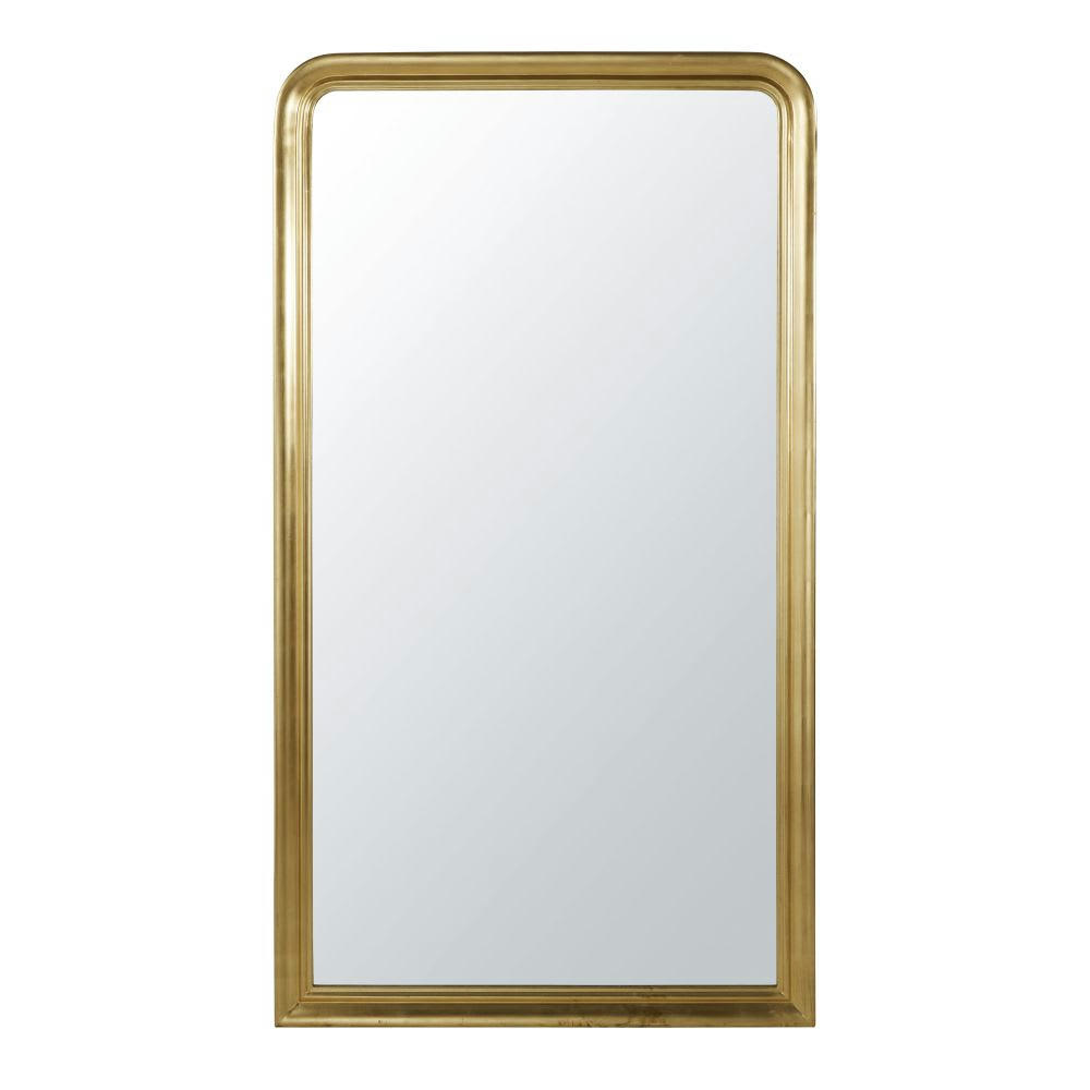 PAUL - Grand miroir rectangulaire à moulures dorées 100x180