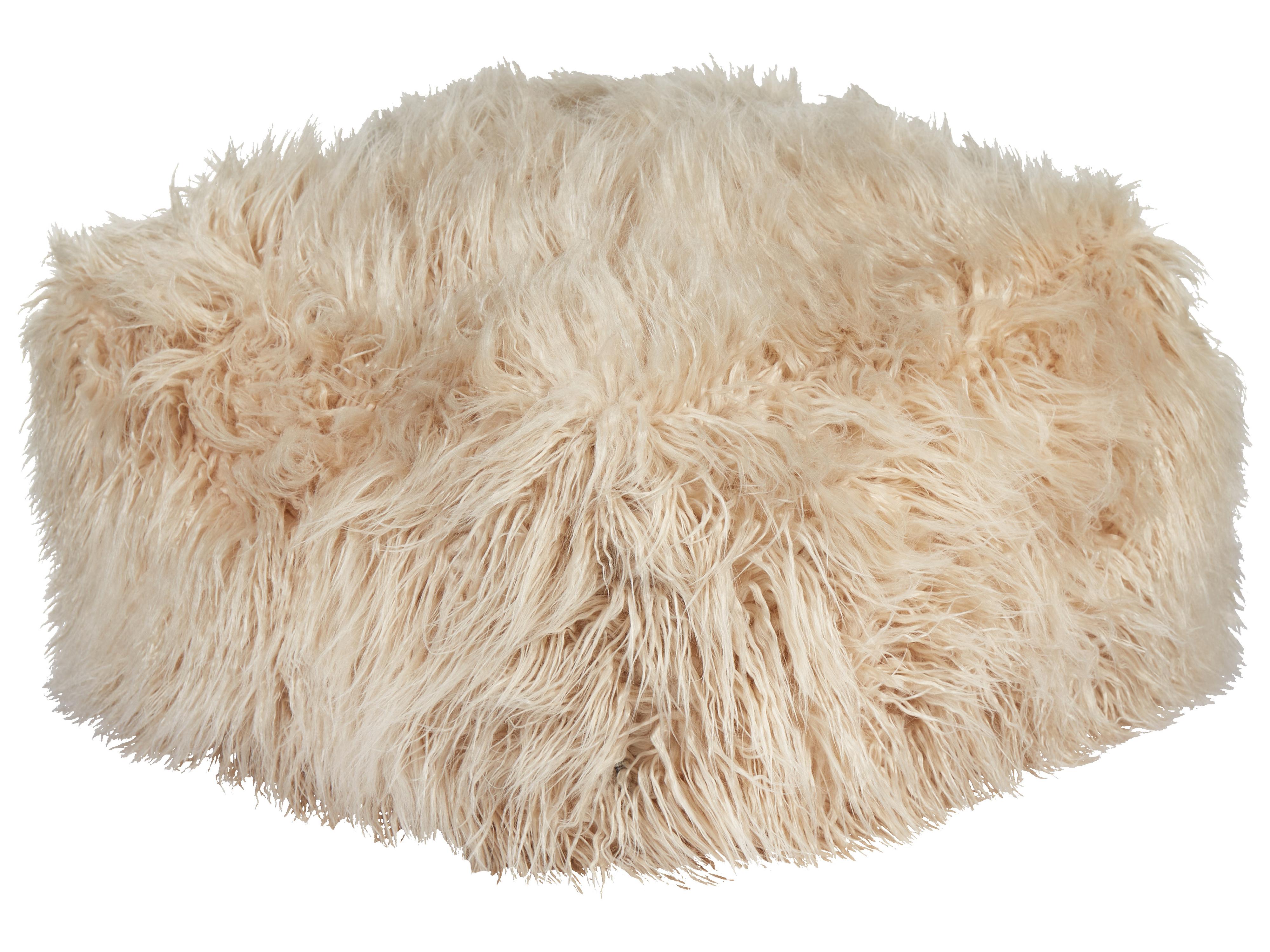 Pouffe MUKKI Faux Fur Beige