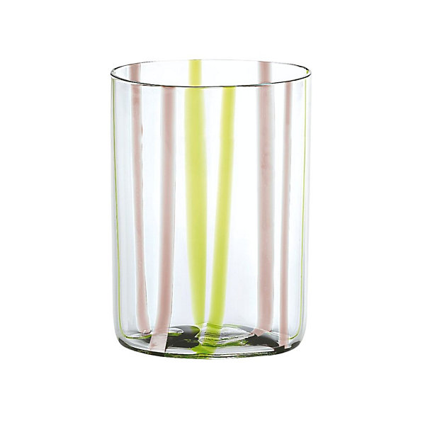 Assortiment de verre Tirache Zafferano en verre borosilicate bicolore Vert-améthyste coffret de 6 pièces