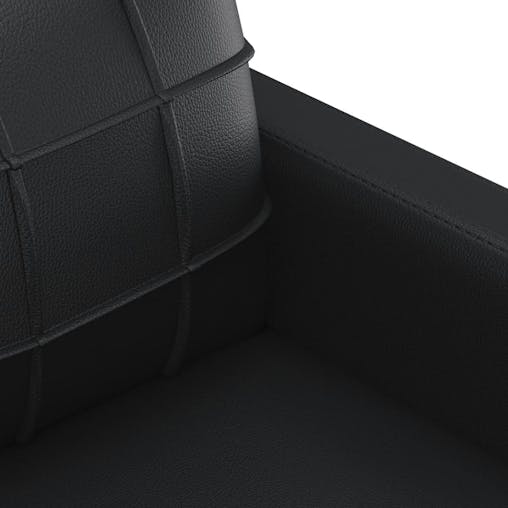 NNEVL 3 Piece Sofa Set with Pillows Black Faux Leather