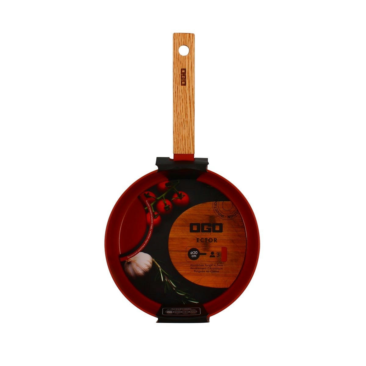 ECTOR - Casserole en aluminium/céramique paprika Ø20cm - compatible induction