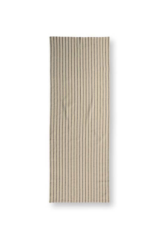 vtwonen Tafeloper - Gestreept - Beige Grijs - 60x180cm