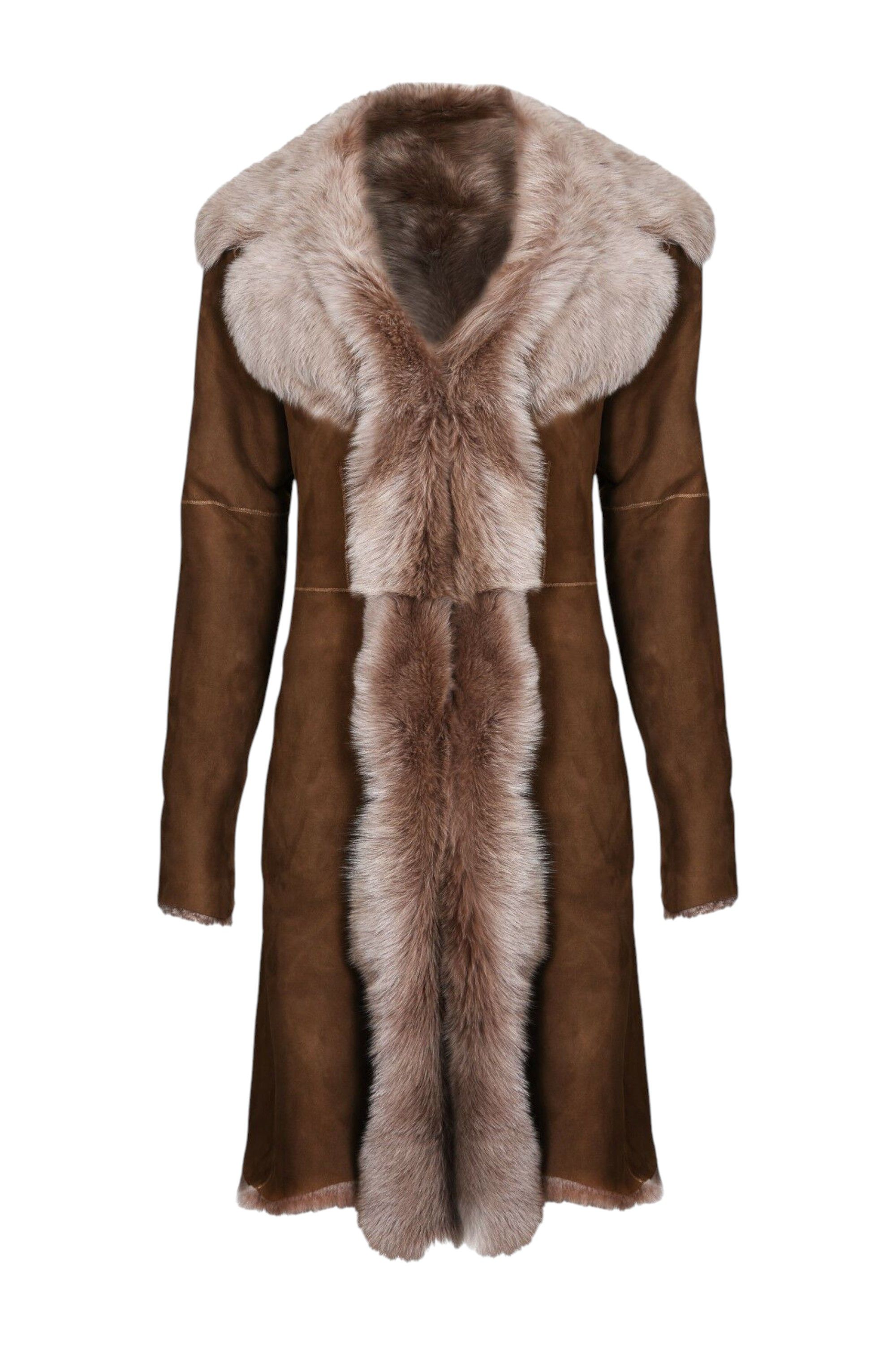 Infinity Leather Genuine Toscana Sheep Suede Leather Trench Coat- Celeste