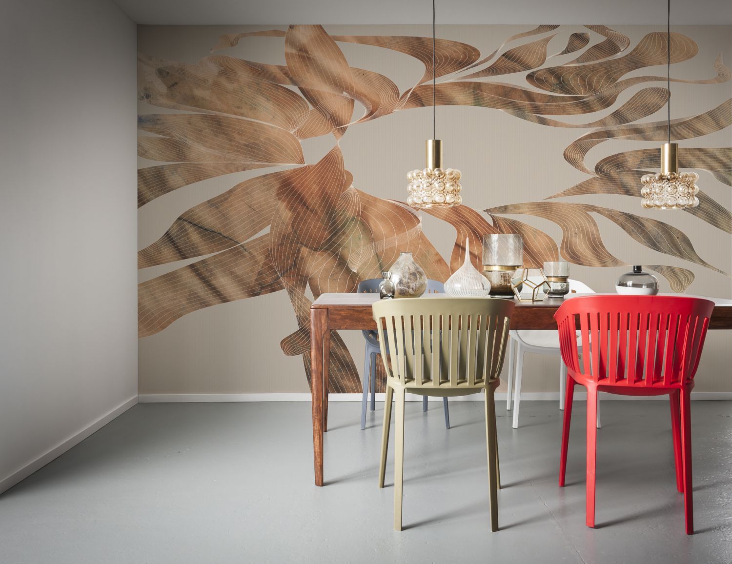 Sanders & Sanders fotobehang herfstbladeren beige - 400 x 250 cm - 611952