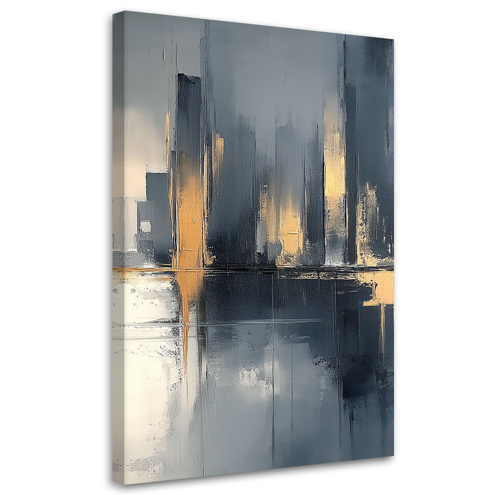 Feeby Obraz do salonu, Abstrakcja Czarno Złota 40x60