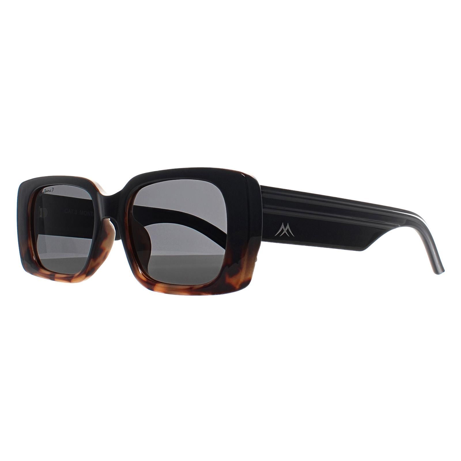 montana Rectangle Shiny Black Turtle Smoke Polarized MP194