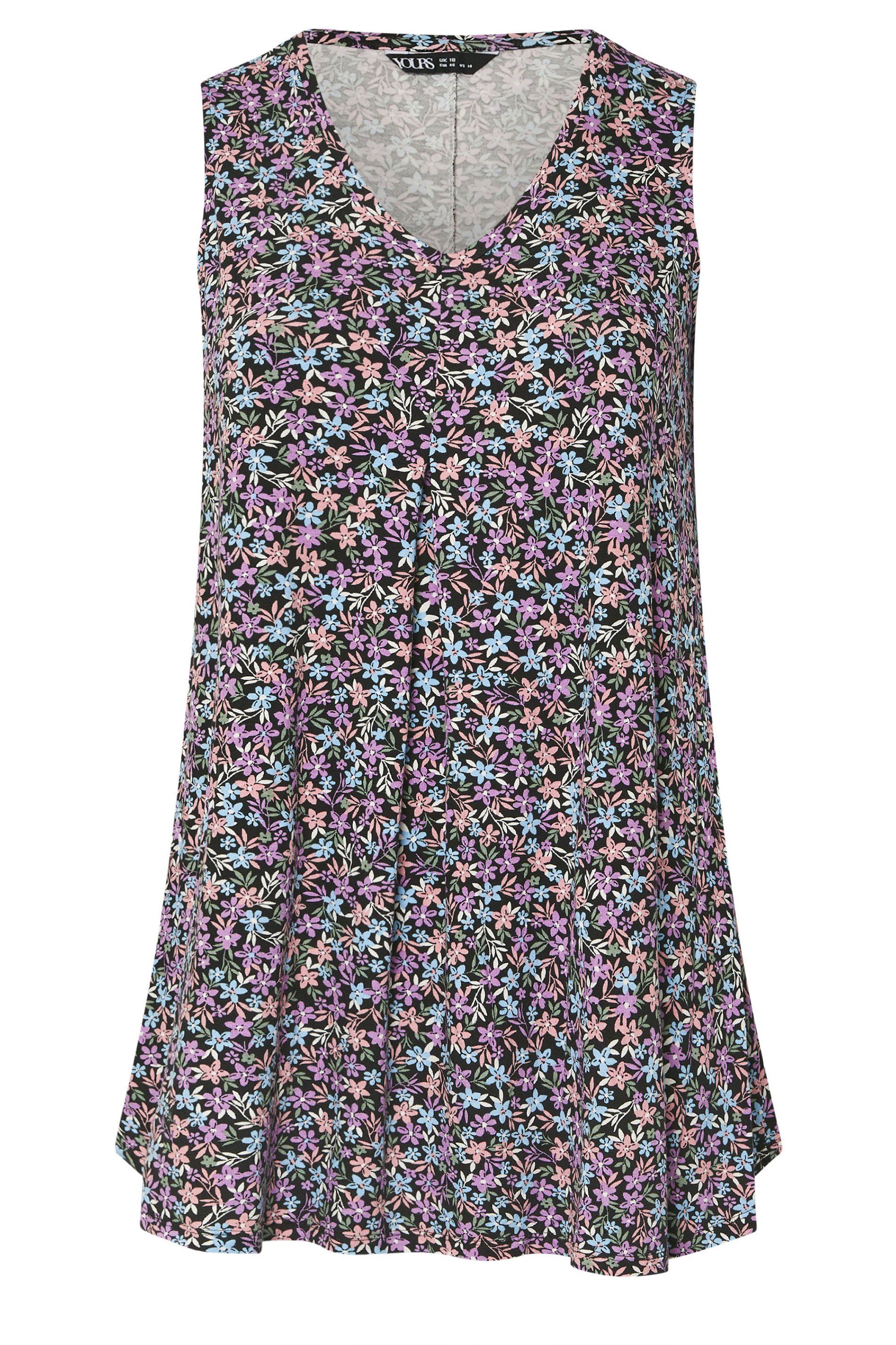 Yours Floral Print Swing Vest Top