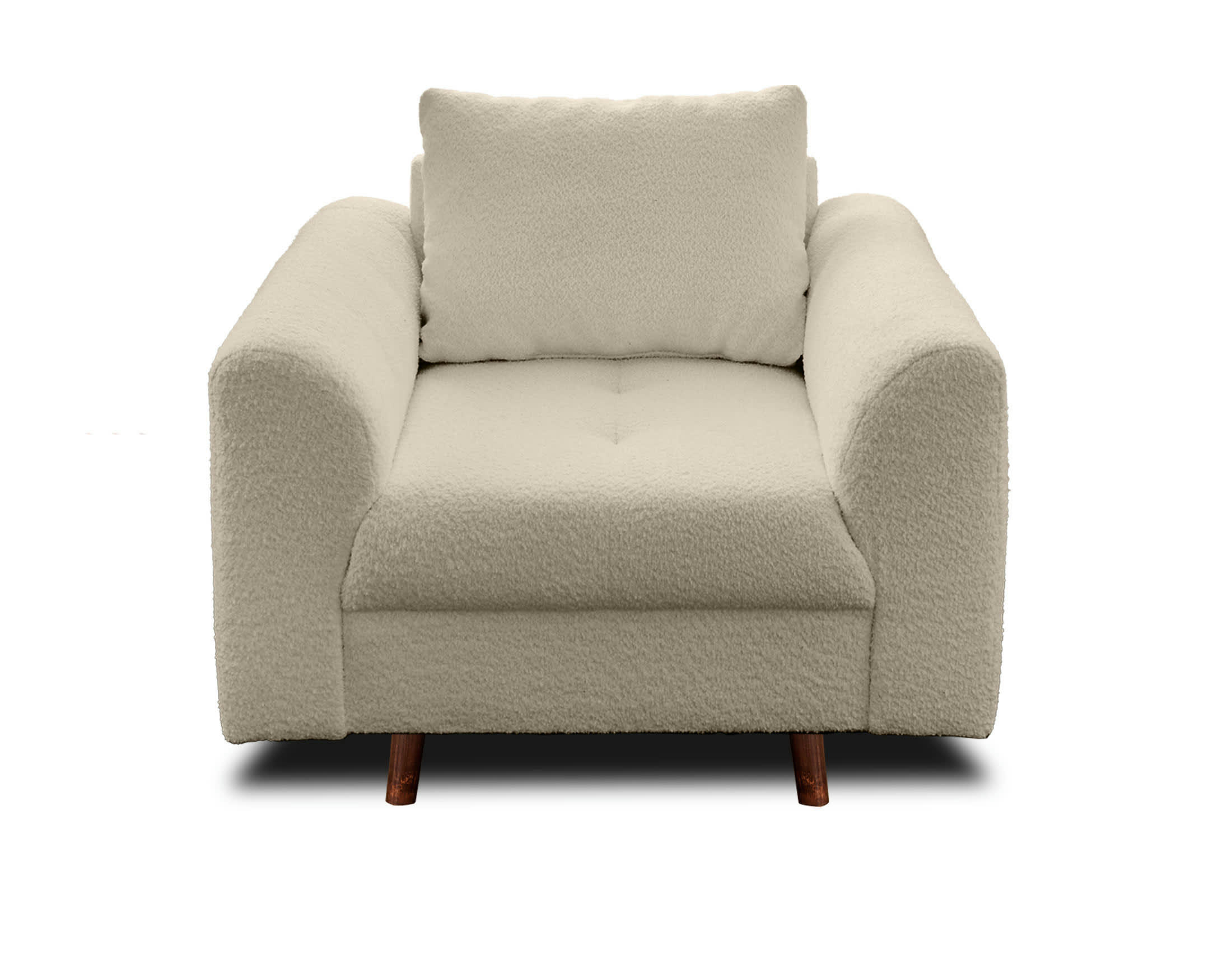 RUNE - Fauteuil en tissu bouclette beige
