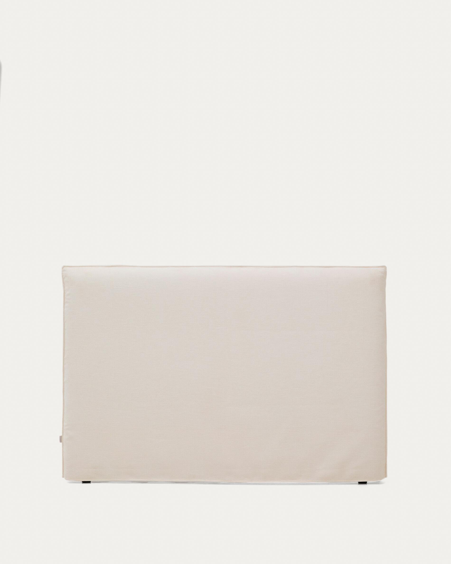 Jaira white chenille headboard with removable cover for beds up to 160cm FSC Mix Credit
