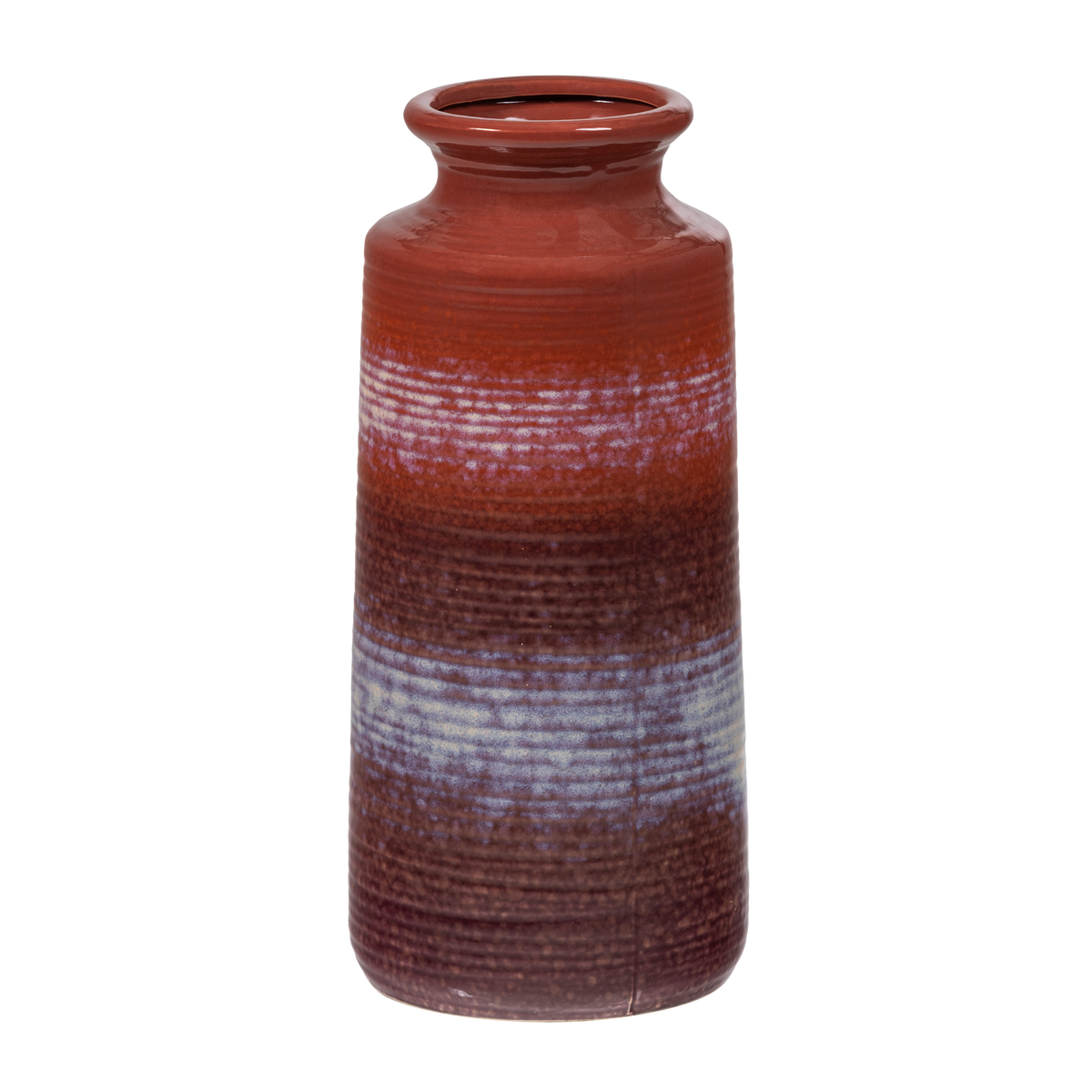 WOOOD vaas xl Ø17 cm Decennia - Keramiek - Rood/Paars - 38x17x17
