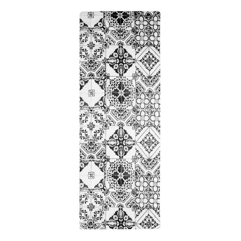 AZULEJOS - Tapis de cuisine carreaux de ciment noir 45x120