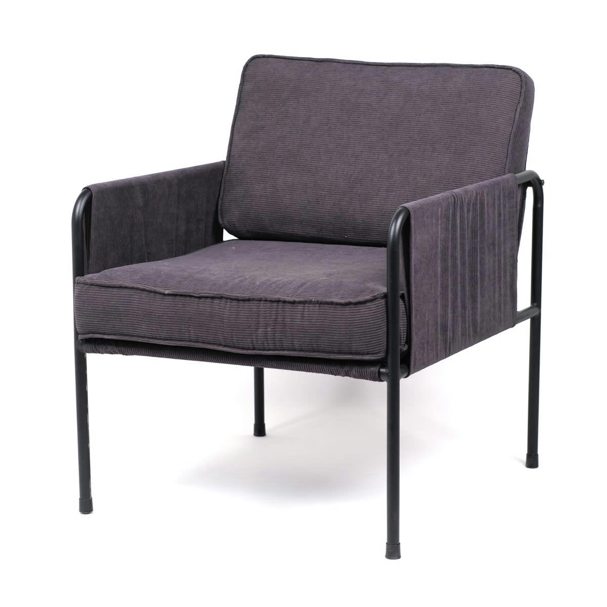 COZY - Fauteuil en tissu en métal gris