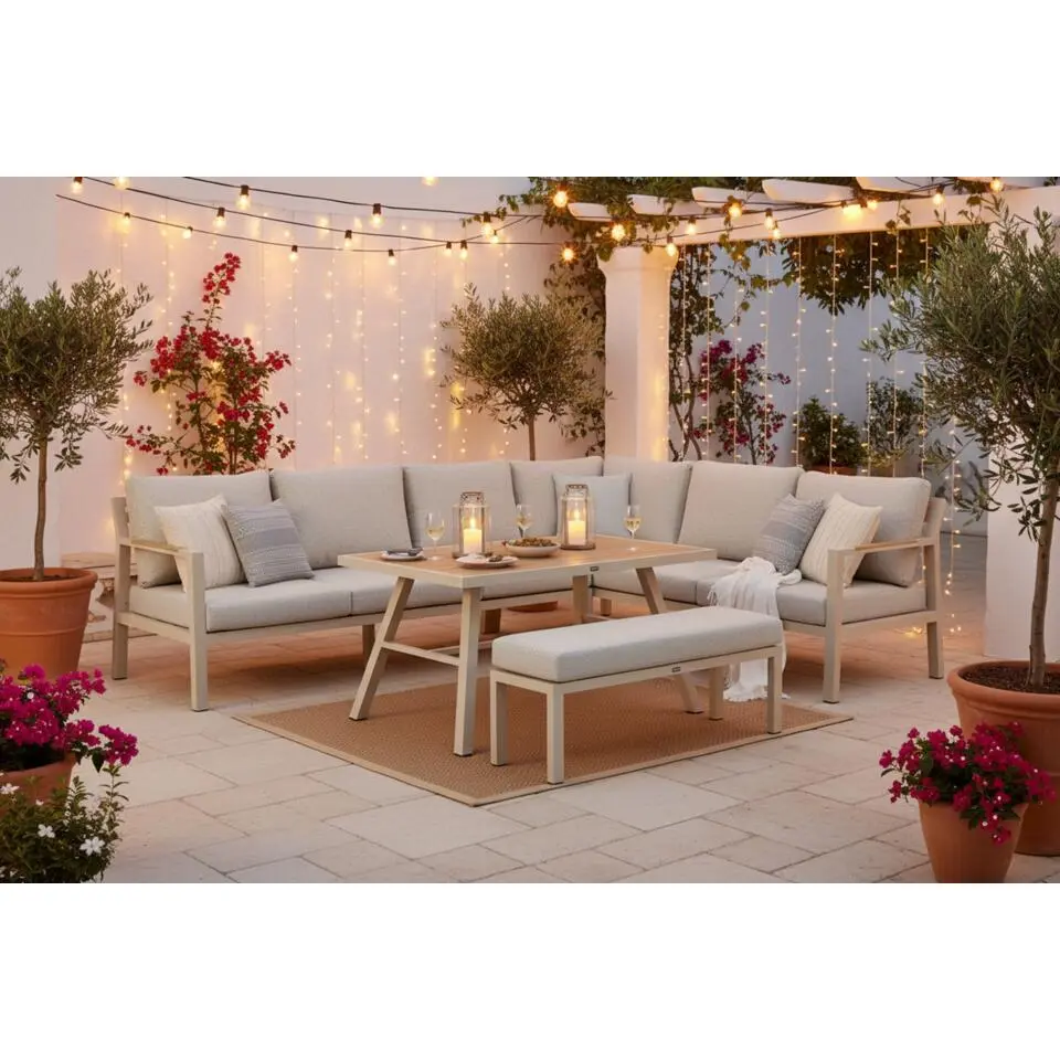 Dining Loungeset 6 personen Aluminium Taupe Lifestyle Garden Furniture Campa