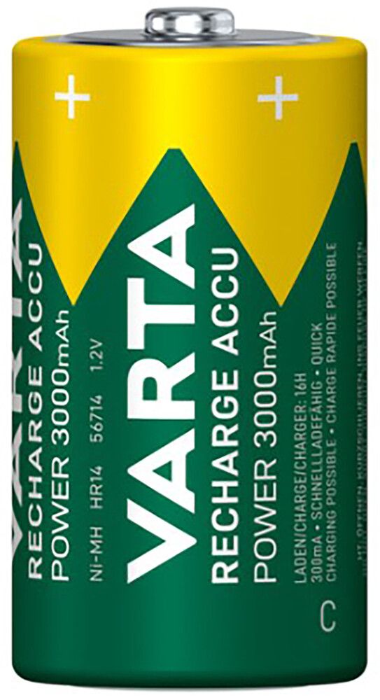 BATTERI VARTA C RECHARGE ACCU 3000MAH 2-PK