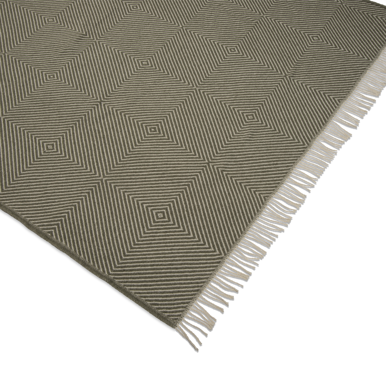 Atmooz Plaid Meadow – 150x200cm – Green – Katoenmix – Met Franjes