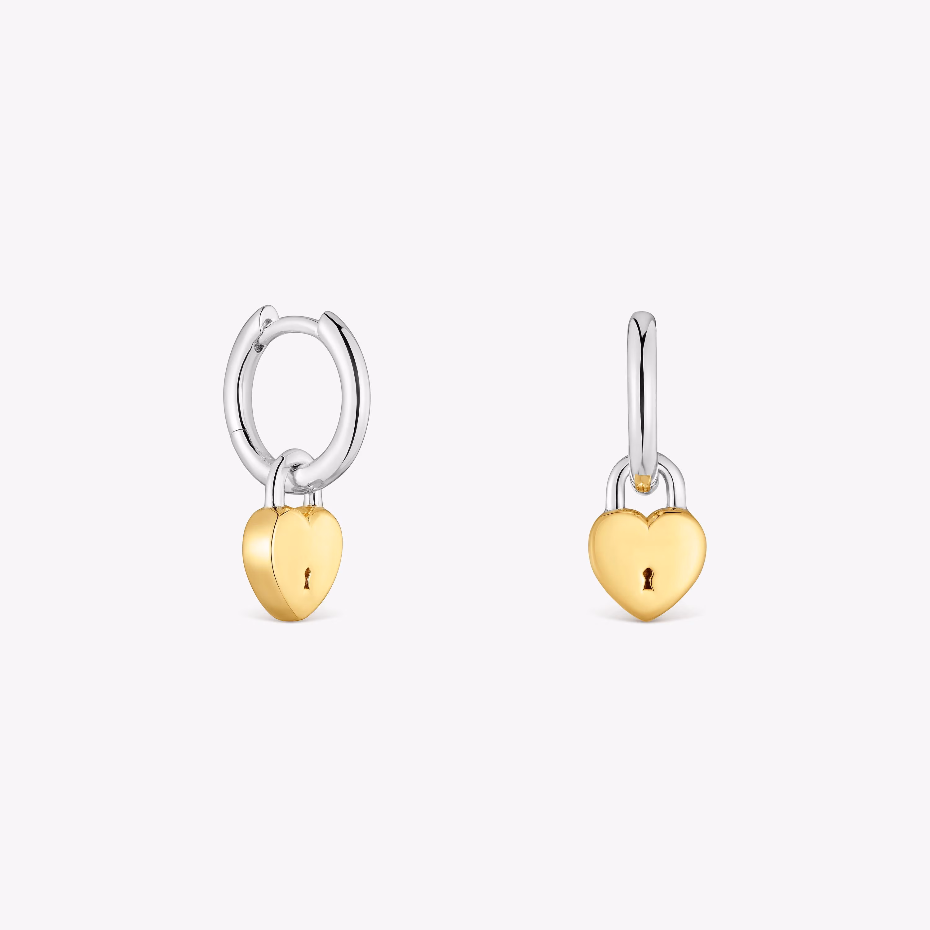 Pendientes de aro bicolor corazón candado TOUS Unlock